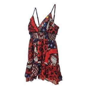 Vintage Miss Kelly 1999 Tank Top Sm Y2K Asymetrical Print Babydoll Festival Rave
